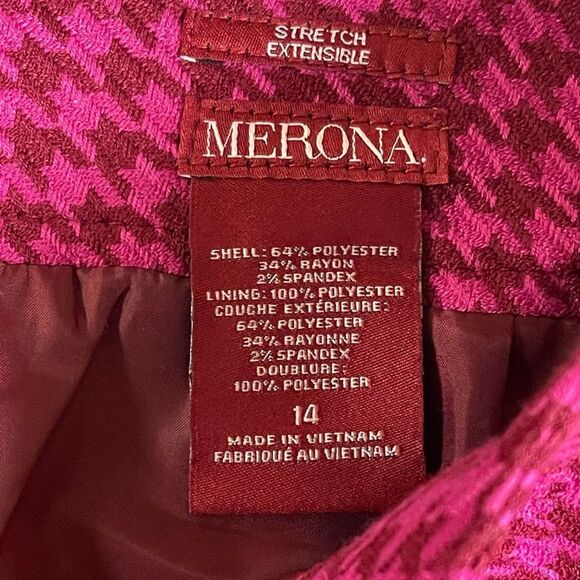 Merona Pink plaid houndstooth  pencil skirt Plus Size 14 - Picture 8 of 9
